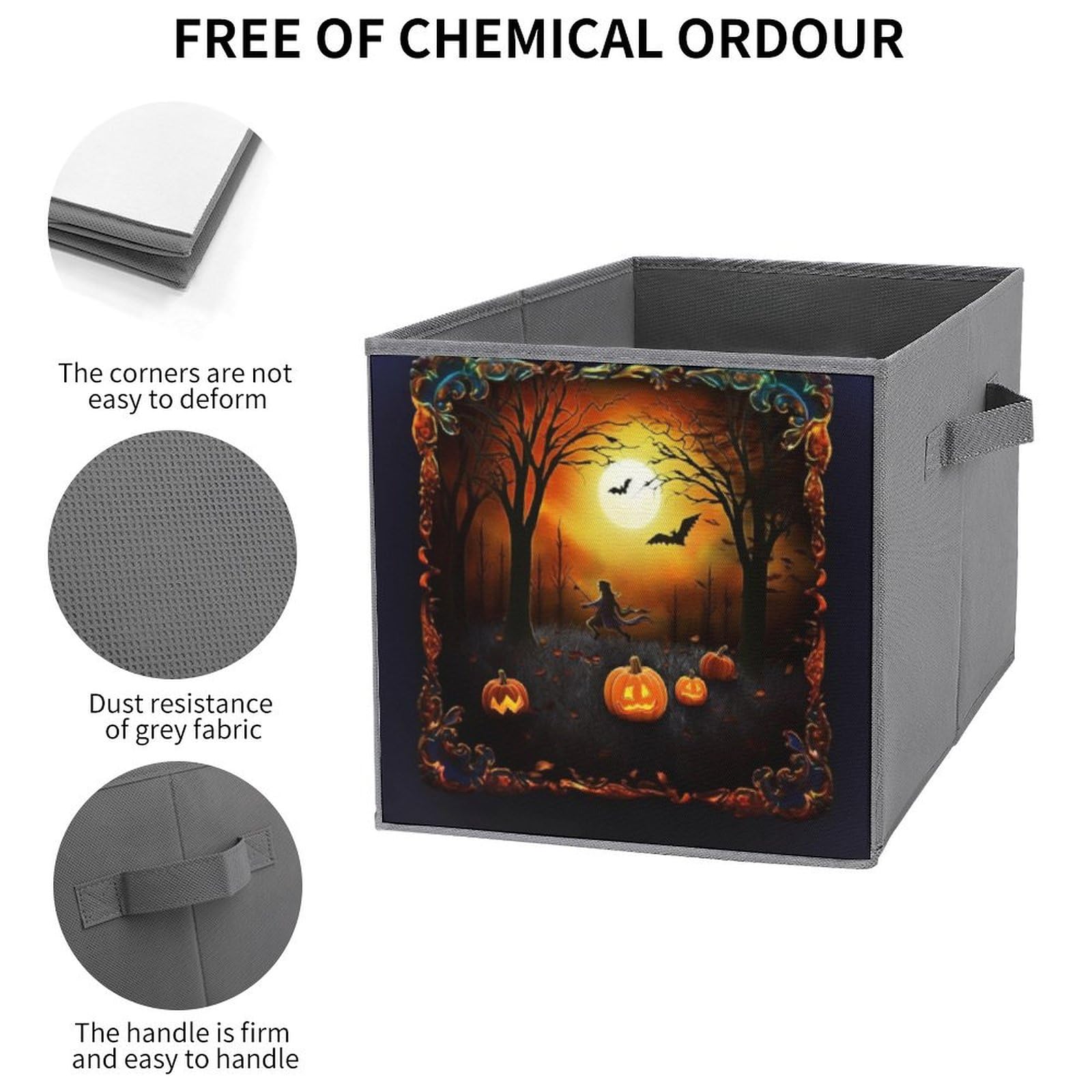 6-Pack Halloween Collapsible Storage Bins with Handles - Large Foldable Storage Baskets for Closet Organization, Clothing & Houseware Storage | Perfect for Seasonal Decor, Party Supplies & Home Organization