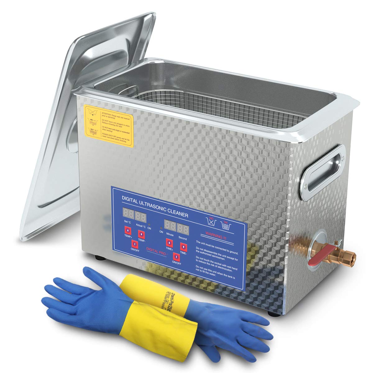 Professional 6L Ultrasonic Parts Cleaner with Heater & Timer - Efficient Carburetor, Injector, Jewelry, Brass & Gun Cleaning with Basket - Ideal for Automotive Repair, Jewelry Care & Firearm Maintenance - DAREFLOW