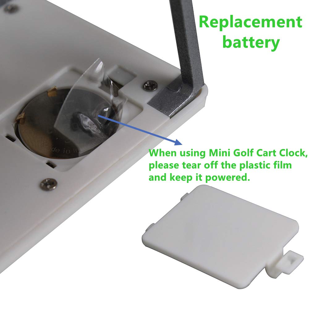 Newest LCD Display Mini Golf Cart Clock - Perfect Gift for Golf Lovers, Race Souvenir & Novelty Golf Accessories (Green) | Great for Office Desk, Man Cave Decor & Golf Tournament Prizes