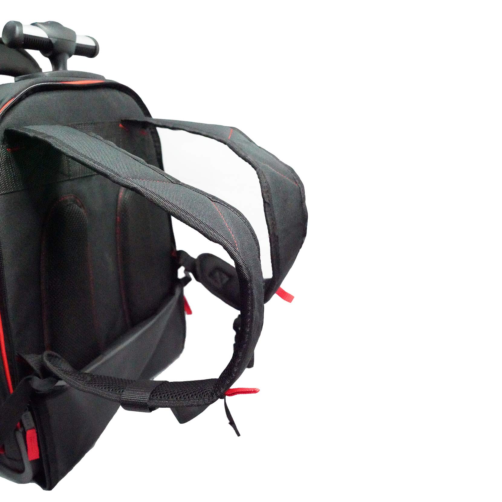 MELOTOUGH Heavy Duty Rolling Tool Backpack - Durable Tradesman Pro Tool Organizer with Laptop Sleeve (Red & Black) - Perfect for Construction, Electricians & DIY Projects