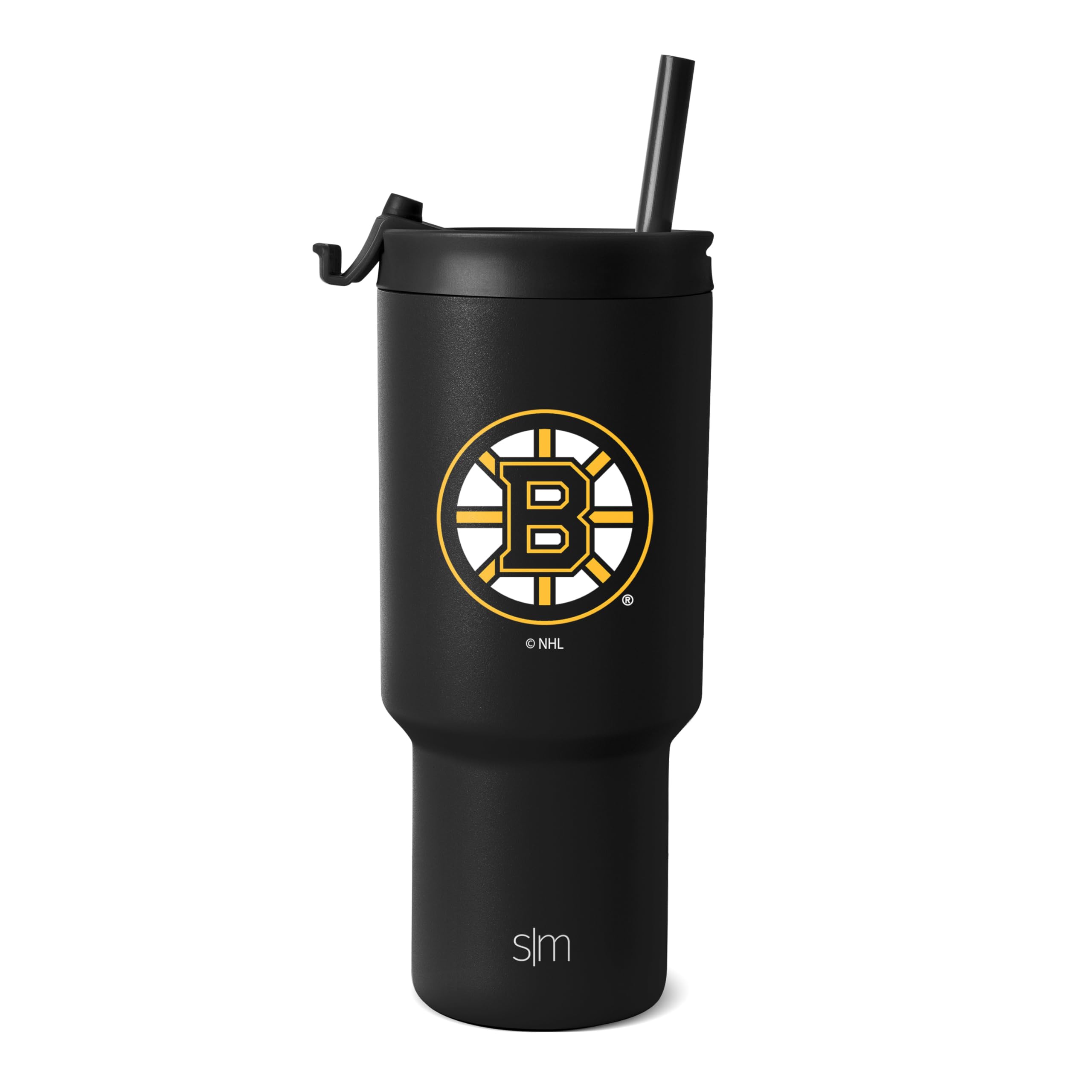Official NHL Boston Bruins 30oz Stainless Steel Tumbler with Flip Lid & Straw - Insulated Hockey Cup for Hot & Cold Drinks - Perfect Gift for Men & Women - Trek Collection - Ideal for Game Day, Office & Outdoor Adventures
