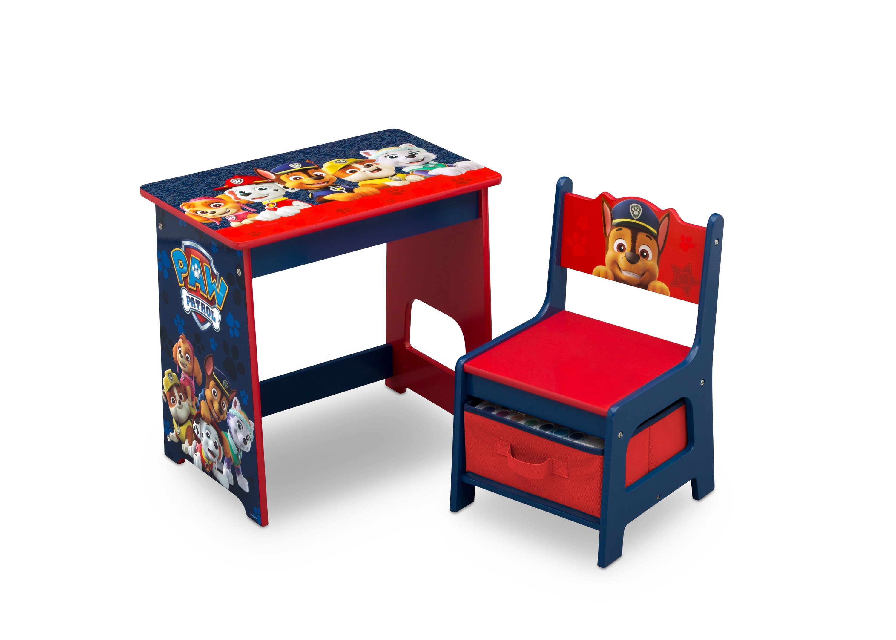 PAW Patrol Kids Wooden Desk and Chair Set - Study & Play Furniture for Children's Room, Perfect for Homework, Drawing & Creative Activities