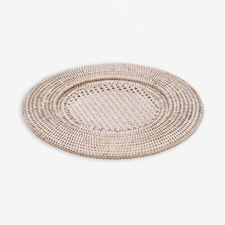 Caspari Rattan Round Charger Plate - 12