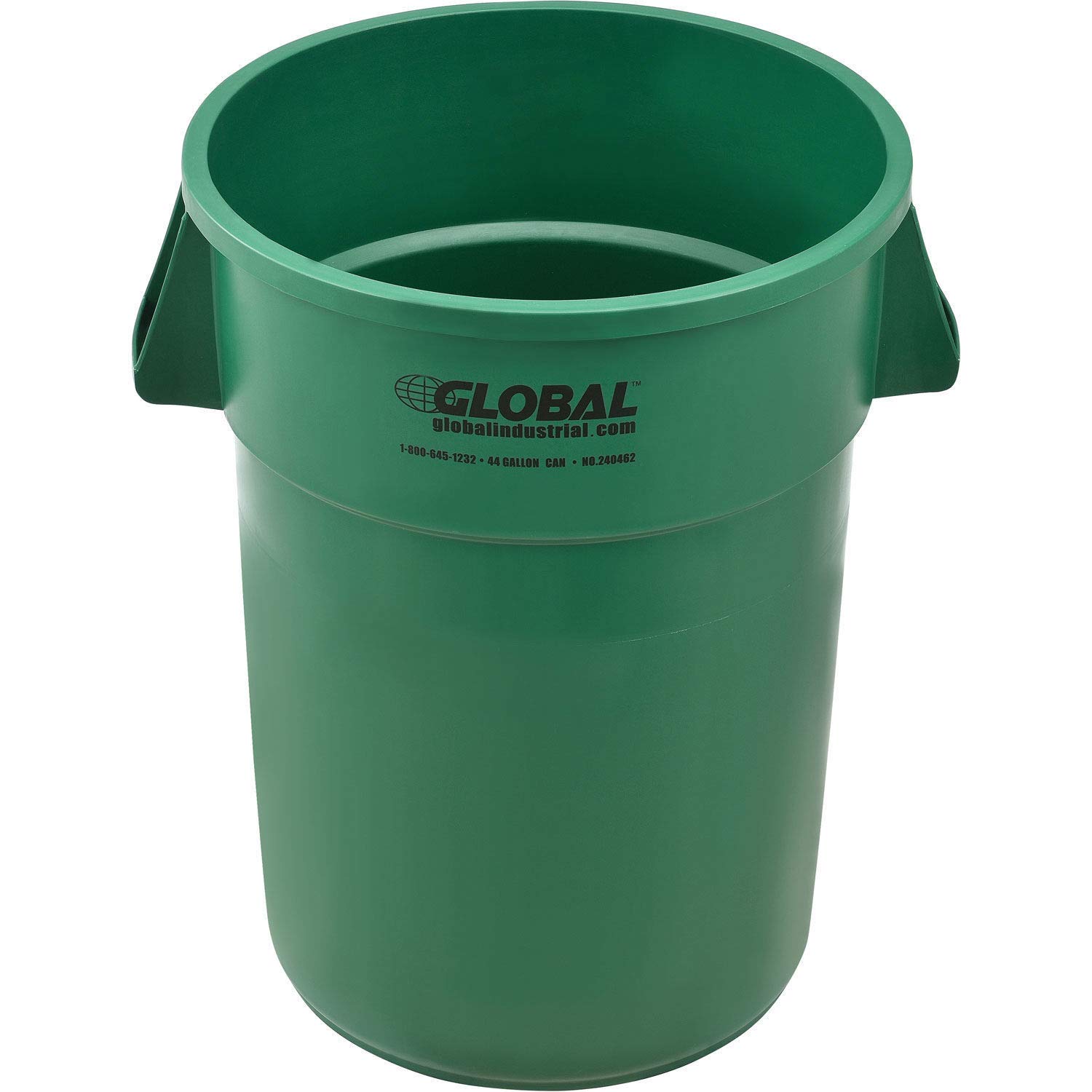 44 Gallon Heavy-Duty Green Garbage Can - Commercial & Industrial Use - Outdoor Trash Bin for Warehouses, Offices & Home Use