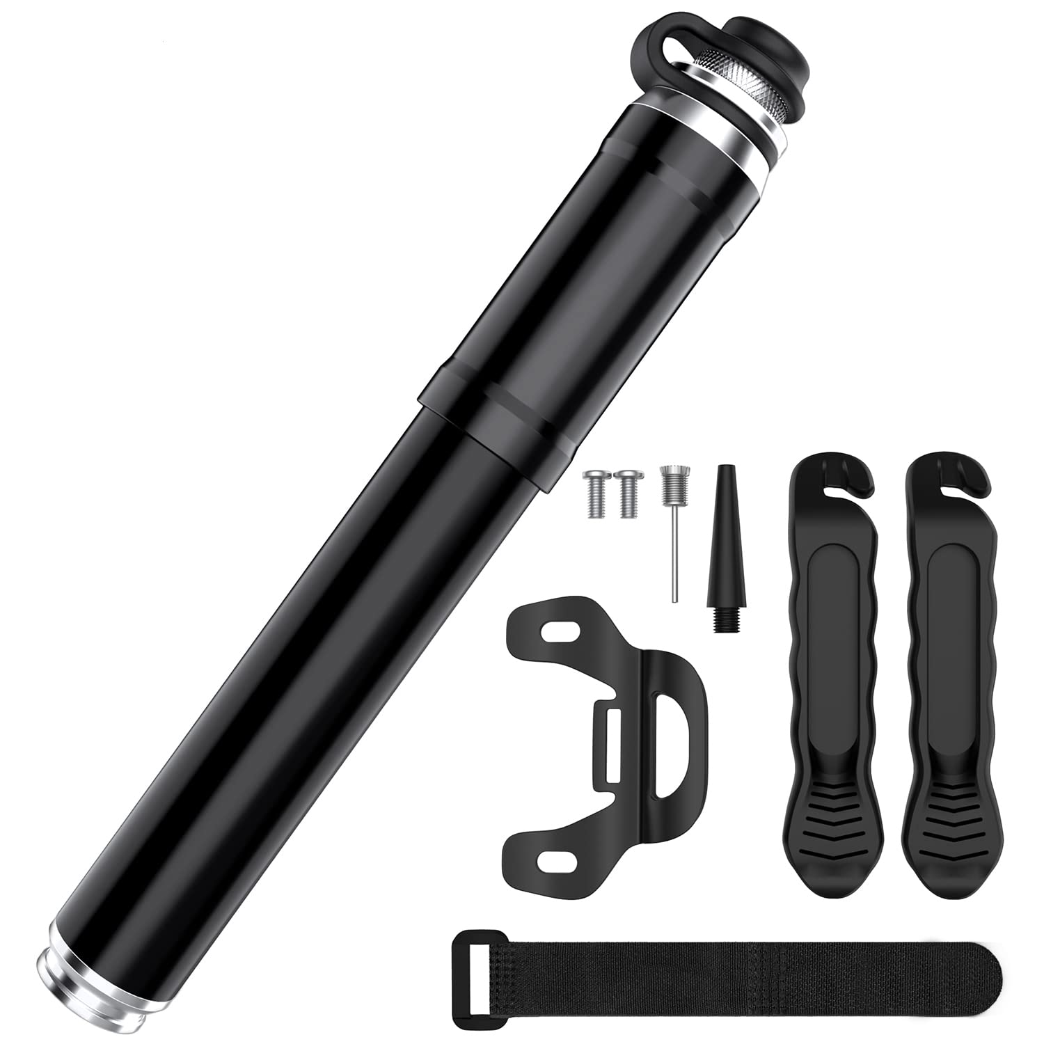 Portable Mini Bike Pump - Compact Handheld Bicycle Tire Inflator for Road, Mountain & BMX Bikes | Works with Presta & Schrader Valves | Perfect for Emergency Repairs & On-the-Go Cycling