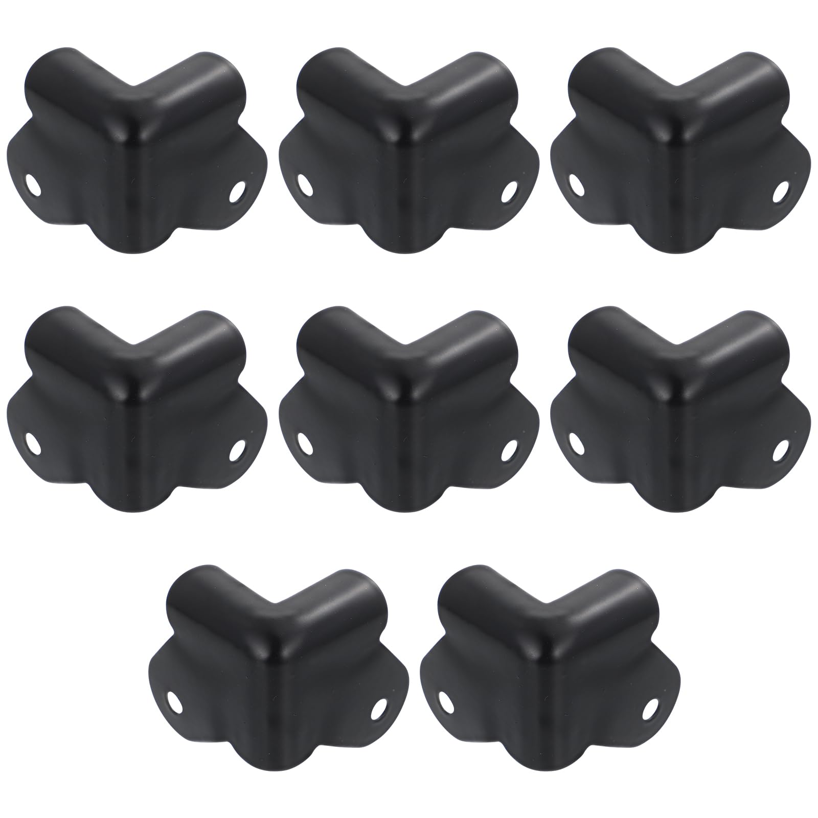 8-Piece Black Iron Angle Corner Protectors for Wooden Furniture, Cabinets, Guitar Amplifiers & Speakers - Heavy Duty Metal Edge Guards for Home, Office & Studio Protection
