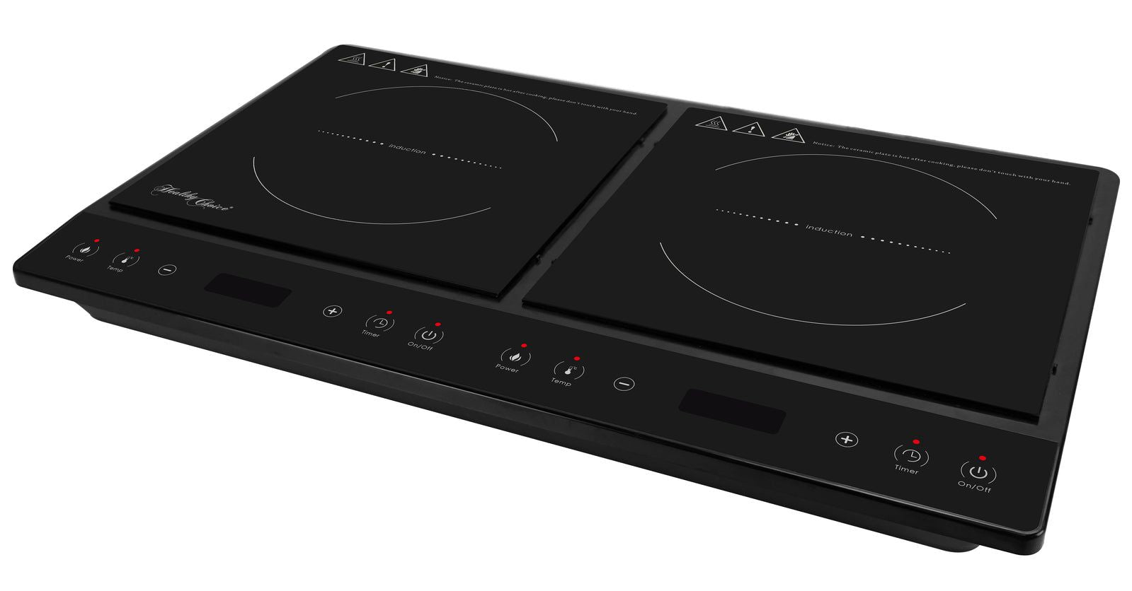 Double Induction Cooktop with 2 Burners - 240°C Temperature Control, 1000W & 1400W Power - Perfect for Home Kitchen, Restaurant, and Outdoor Cooking