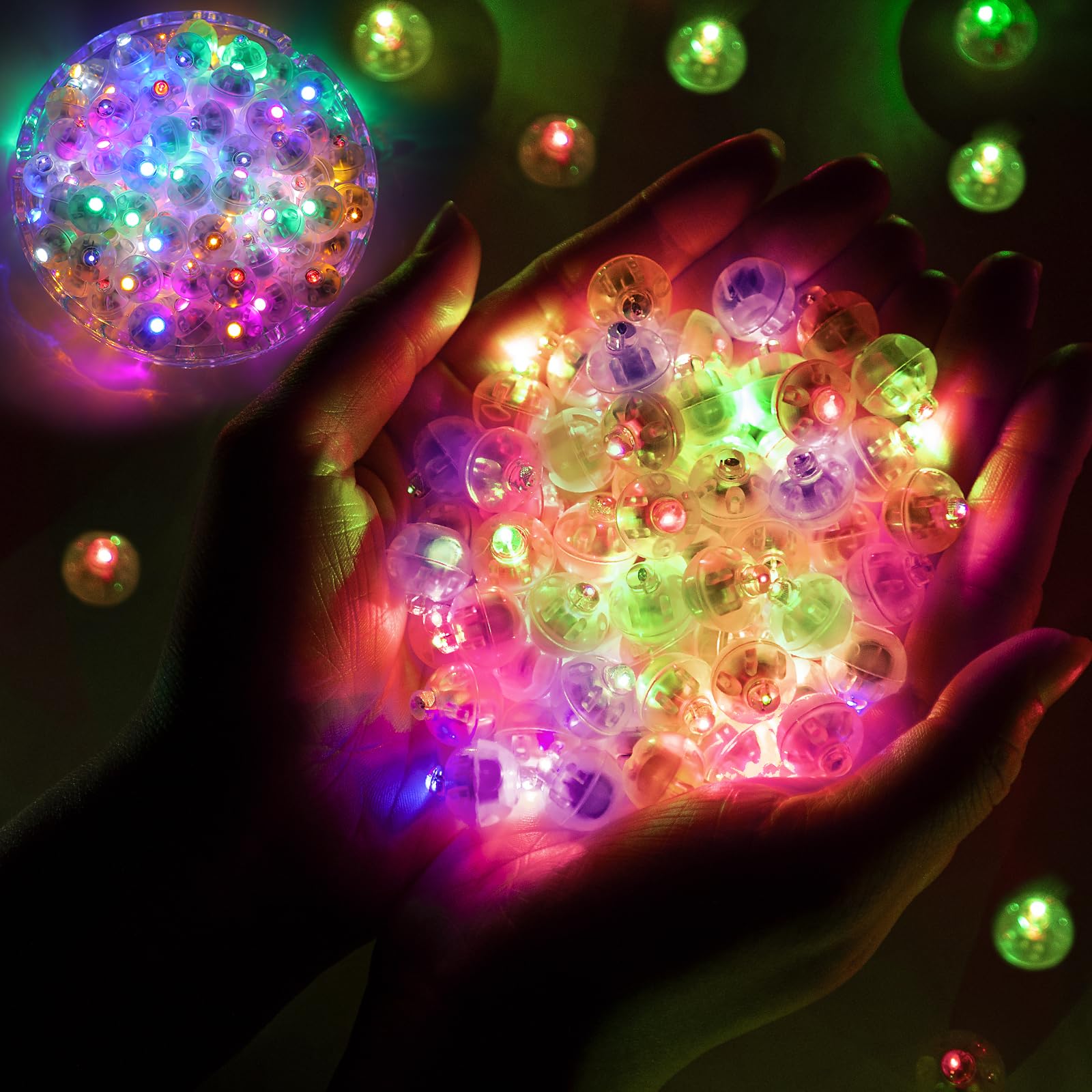 100pcs Colorful LED Balloon Lights - Mini Round Paper Lanterns with Long Battery Life for Birthday, Christmas, Halloween Party Decorations - Perfect for Indoor/Outdoor Events, Weddings, Baby Showers & Festive Celebrations