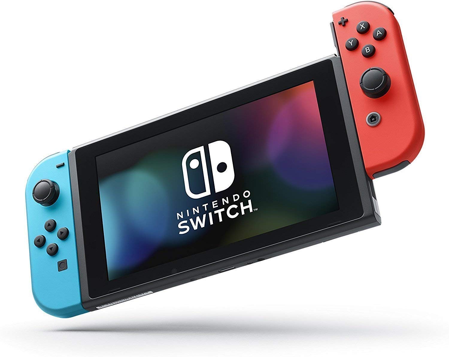 Refurbished Nintendo Switch Console with Neon Red & Blue Joy-Con - HD Gaming Handheld for Home & Travel - Play Anytime, Anywhere