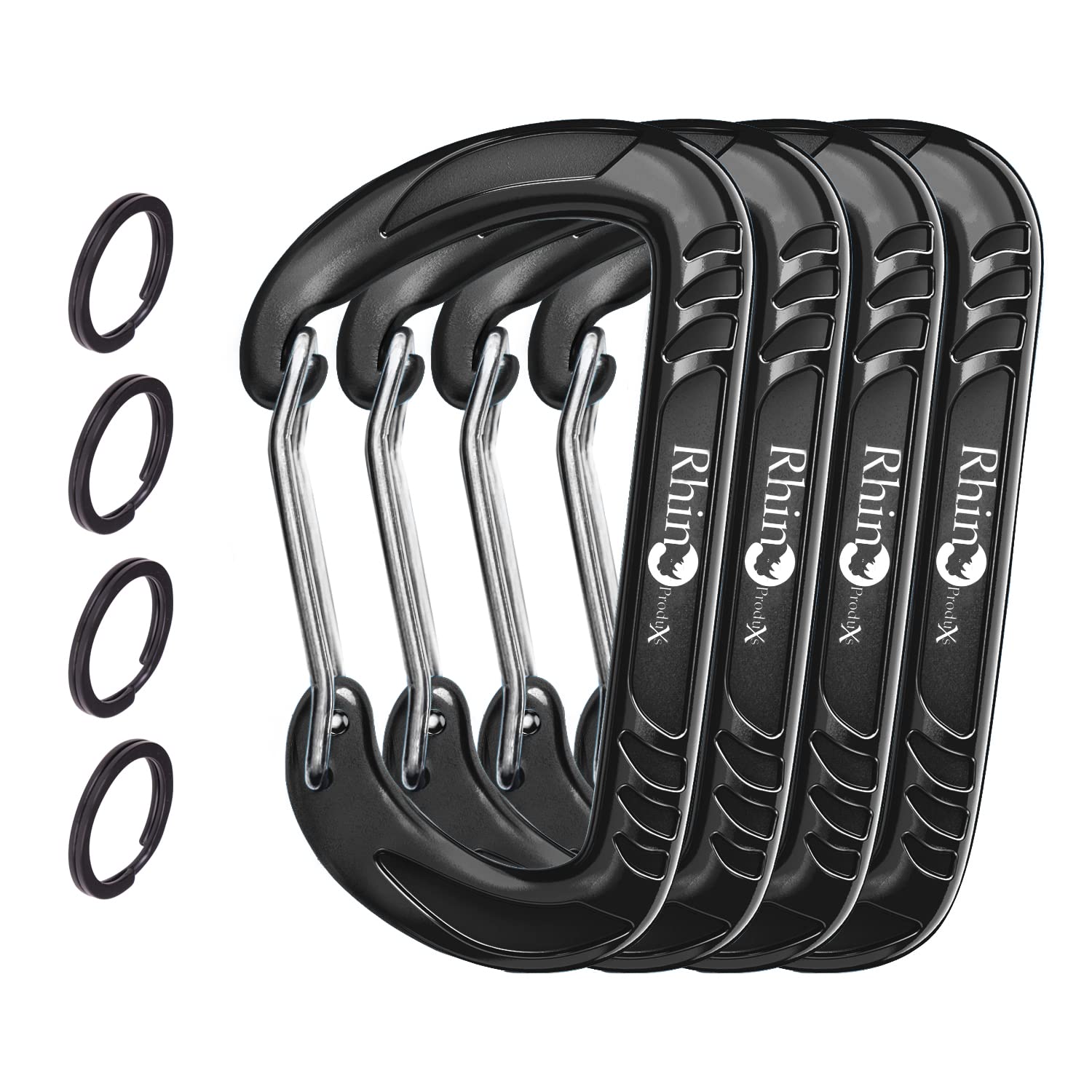 12kN Heavy Duty Lightweight Locking Carabiner Clips with Keyrings - Secure Pets, Hammocks, Dog Leash Harness & Keychains | Perfect for Outdoor Camping, Hiking, Climbing & Daily Use
