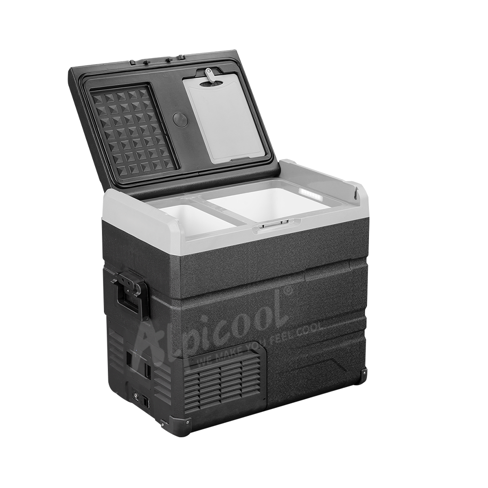 Alpicool TW55 12V/24V Portable Car Refrigerator Freezer - 55L Dual Zone Fridge for Camping, Road Trips & Outdoor Adventures - Compact & Energy Efficient for Cars, Trucks & RVs