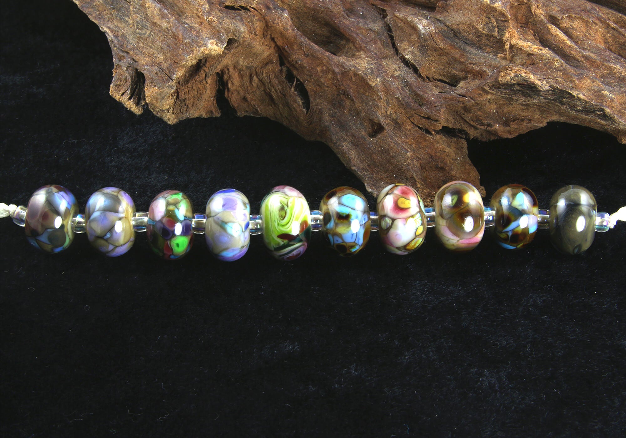 10-Piece Multicolor Lampwork Glass Beads Set for Jewelry Making - Handmade Orphan Beads DIY Craft Supplies - Perfect for Bracelets, Necklaces & Earrings