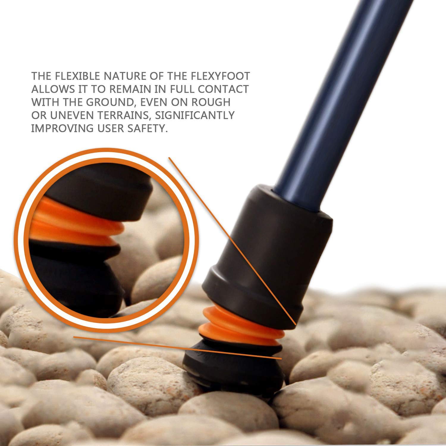Shock Absorbing Derby Handle Walking Cane - Lightweight Adjustable Mobility Aid for Seniors & Hiking - Indoor & Outdoor Use for Stability & Support