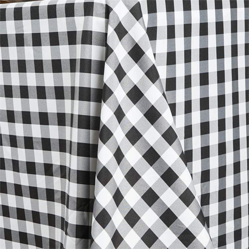 90x132 Inch Red and White Checkered Gingham Polyester Tablecloth - Waterproof & Wrinkle-Resistant for Picnics, Parties, and Outdoor Dining