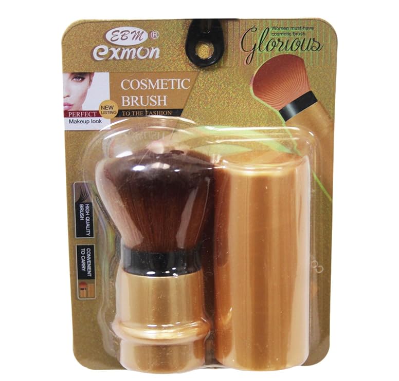 KIRA Retractable Cosmetic Brush for Powder, Blush, Concealer & Mineral Makeup - Portable Travel Brush with Cover - Perfect for On-the-Go Touch Ups & Professional Makeup Application (Pack of 1)