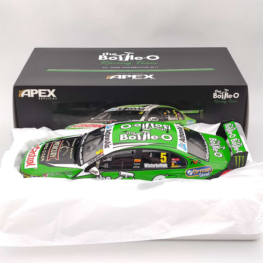 1/18 Scale Apex Ford The Bottle O Racing Team #5 Mark Winterbottom 2017 AD81422 Diecast Model Car - Limited Edition Collectible for Racing Fans & Display Showcase