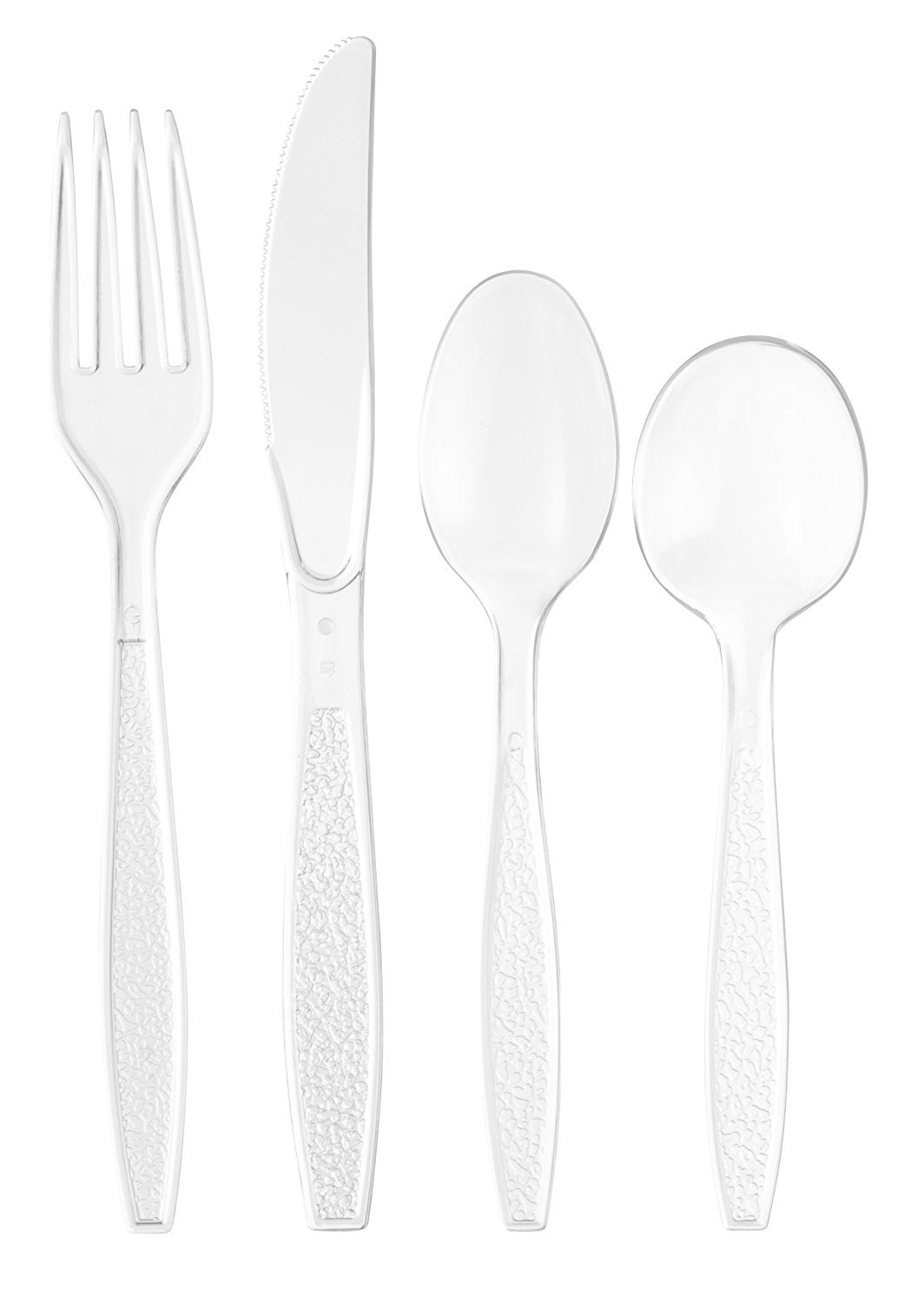 200-Pack Clear Heavy Duty Disposable Plastic Forks - Premium Crystal Look for Weddings, Catering, Parties, Buffets & Events - Durable Everyday Use Tableware for Home, Office & Outdoor Dining