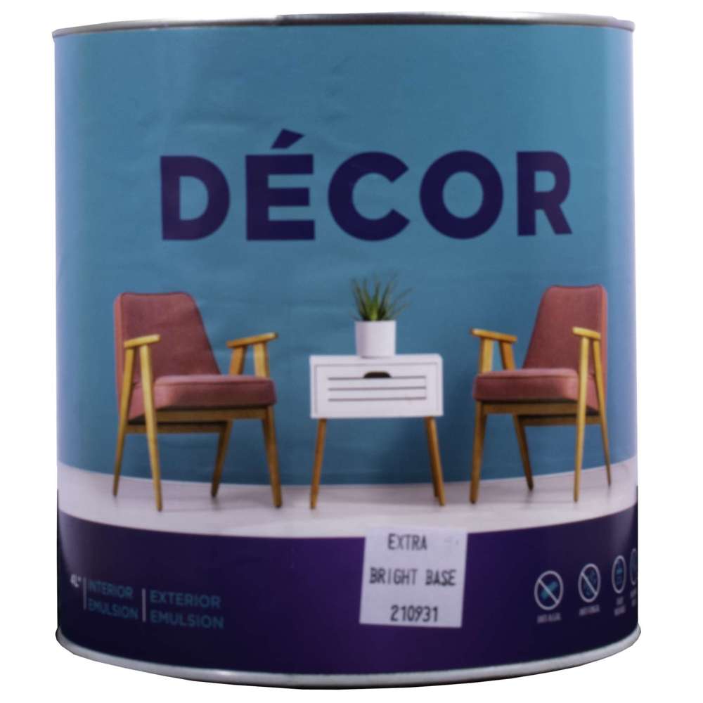 Apco Decor Semi Gloss Acrylic Extra Bright Base 4L - Premium White Paint for Walls, Ceilings & Trim - Perfect for Home Renovation & DIY Projects