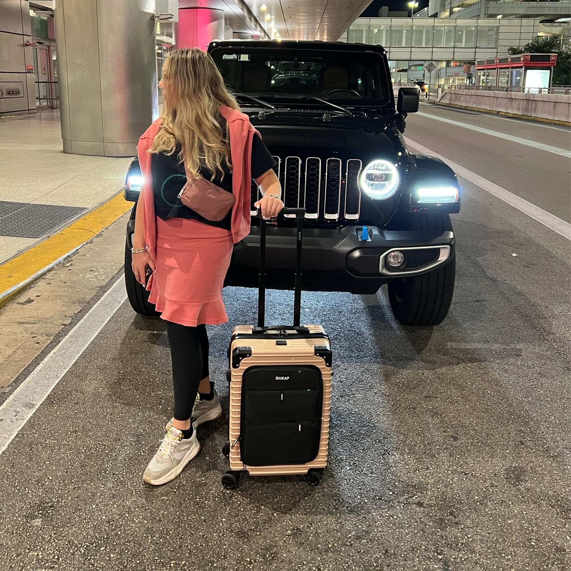 DUKAP TOUR Hardside Luggage Set with 360° Spinner Wheels | TSA Lock & Ergonomic GEL Handle Suitcases (20/24/28 Inch 3-Piece Set) | Lightweight Durable Travel Luggage for Airplane, Business Trips & Family Vacations | Champagne