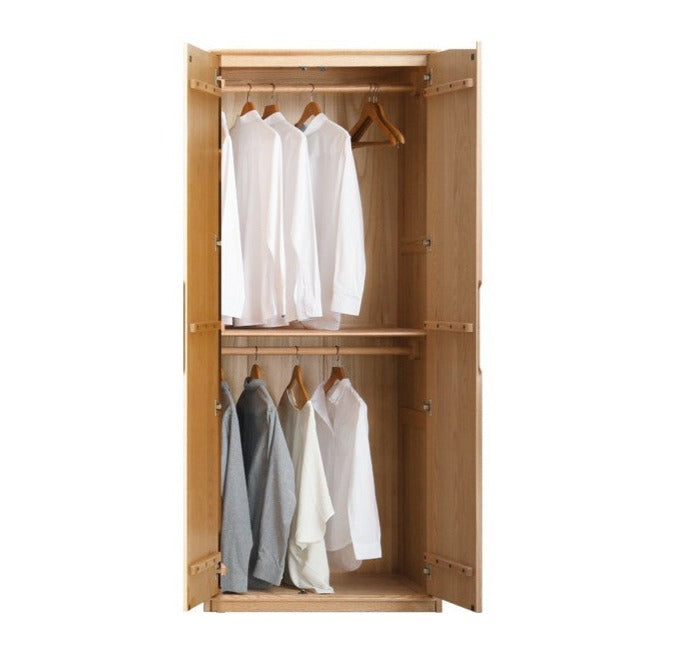 Solid Oak Wood Wardrobe - Spacious Storage for Bedroom, Closet & Home Organization | Durable & Stylish Furniture for Modern Living Spaces