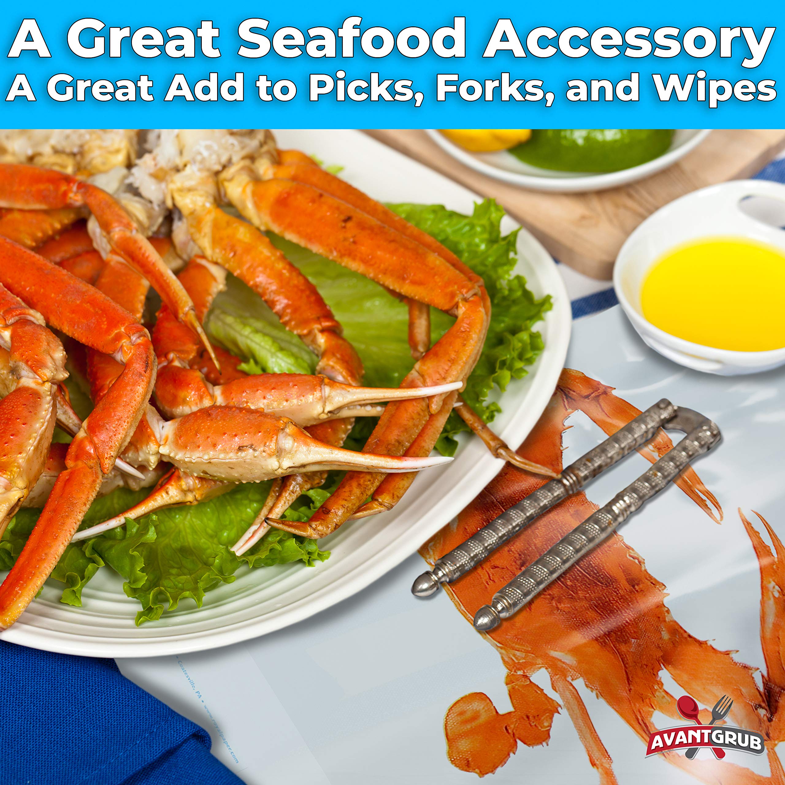 Avant Grub Heavy Duty Lobster Bibs 25 Pack - Large Disposable Plastic Tie-Back Bibs for Adults | Waterproof & Durable Seafood Dining Bibs for Crab, Lobster, Shrimp & Messy Meals | Perfect for Restaurants, Parties & Outdoor BBQs