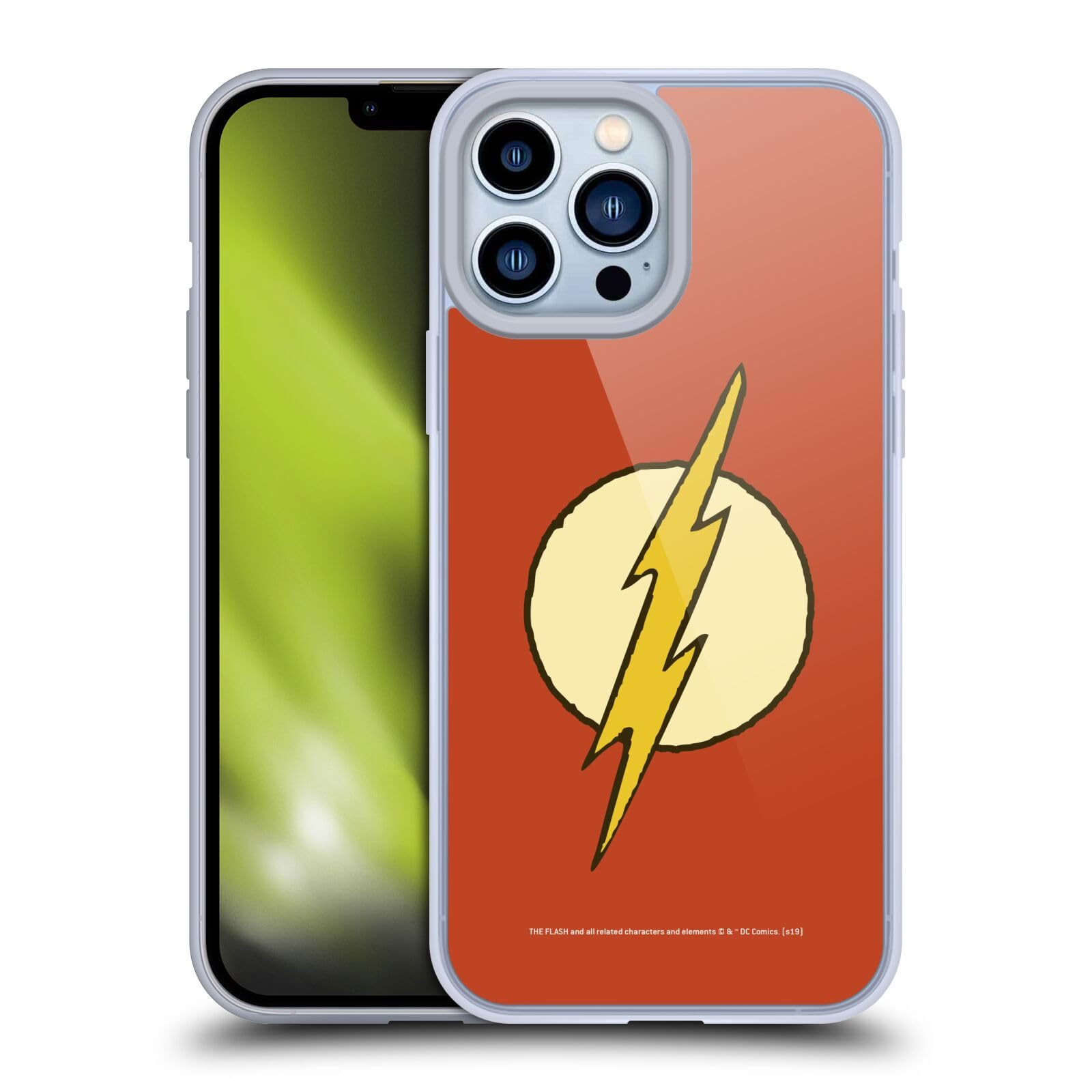 Officially Licensed The Flash DC Comics Vintage Soft Gel Case for Apple iPhone 13 Pro Max - Superhero Protection with Classic Logo Design - Perfect for Fans, Collectors & Everyday Use
