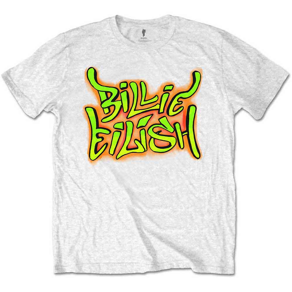 Billie Eilish Kids T-Shirt Graffiti Print - Trendy Music Fan Tee for Boys & Girls - Perfect for Concerts, Birthdays & Casual Wear