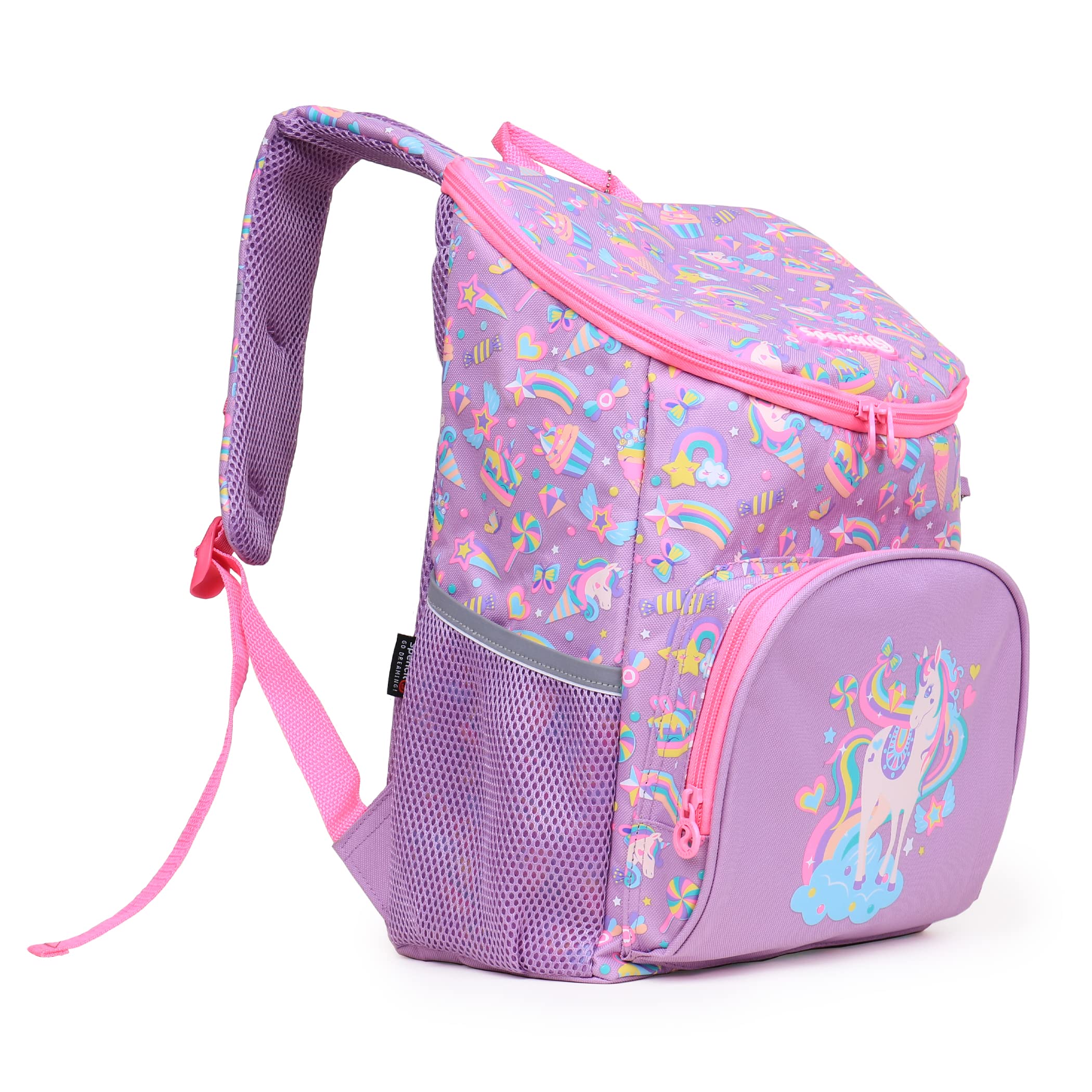 SOFAB 15 Inch Kids Backpack - 600D Polyester School Backpack for Boys & Girls, Lightweight Durable Travel Backpack for Preschoolers (Pink) - Perfect for School, Day Trips & Outdoor Adventures