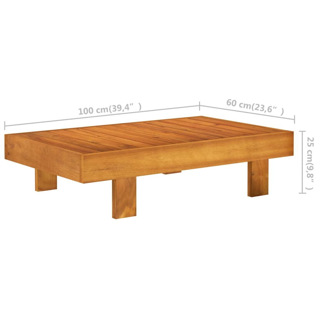 vidaXL 2-Piece Patio Lounge Set with Solid Acacia Wood Frame & Dark Gray Cushions - Includes Corner Sofa and Coffee Table - Outdoor Furniture for Garden, Poolside or Backyard Relaxation