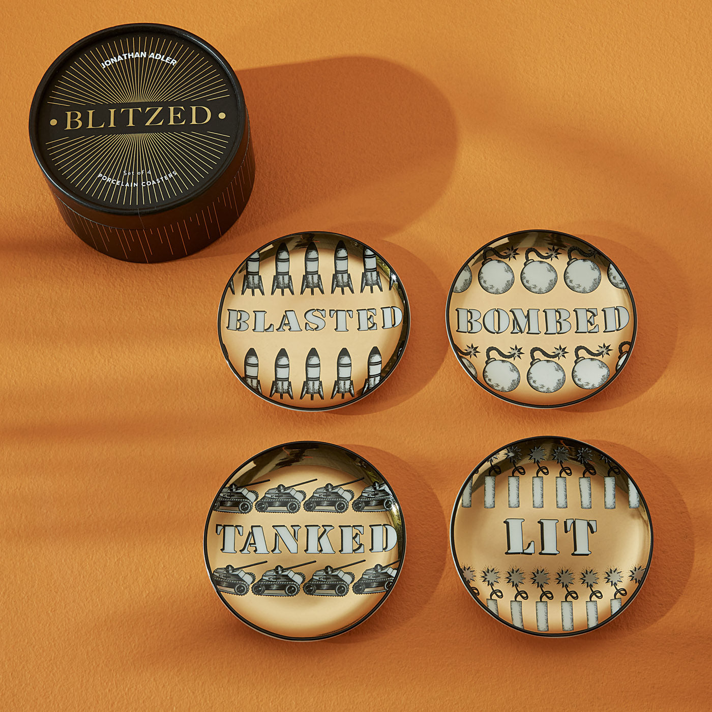 Premium Absorbent Coaster Set for Drinks - 4 Pack Non-Slip Coasters for Coffee, Beer, Wine & Cocktails - Perfect for Home, Office, Bar & Party Use