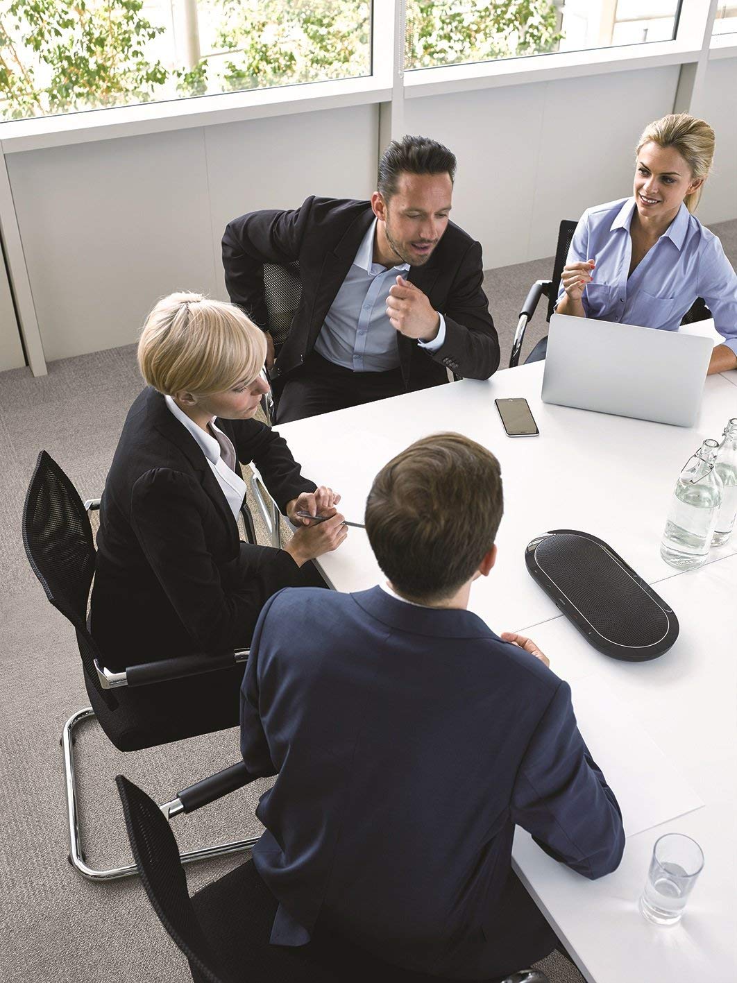 Jabra Speak 810 MS Teams Certified Bluetooth Conference Speaker with USB-A Cable - Wireless Meeting Speakerphone for Large Rooms, Compatible with Laptop, Smartphone & Tablet (Renewed) - Perfect for Remote Work, Video Conferencing & Business Calls