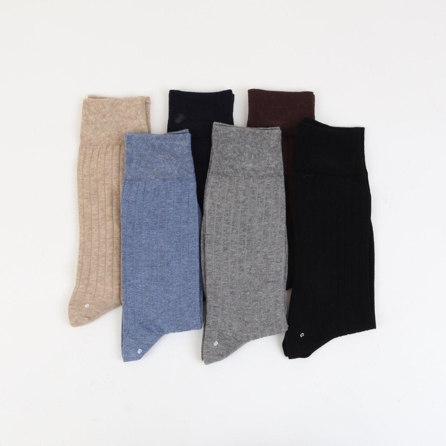 6-Pack Men's Breathable Cotton Socks - Soft & Comfortable for Everyday Wear, Work, Sports & Casual Outfits
