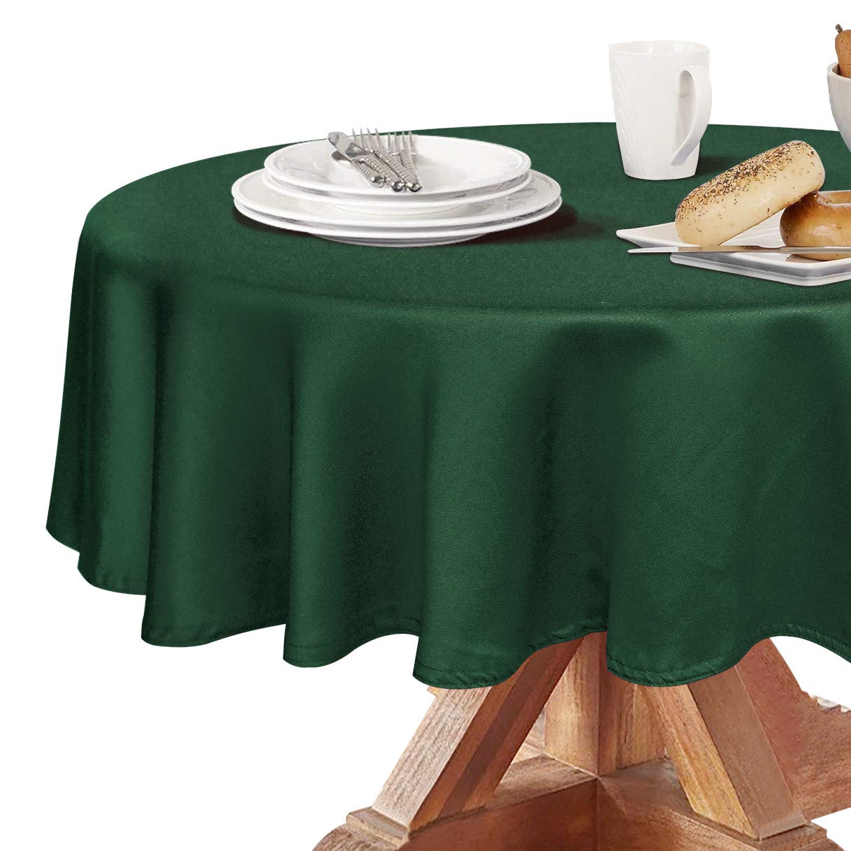 Premium 210GSM Waterproof Microfiber Round Tablecloth - 70