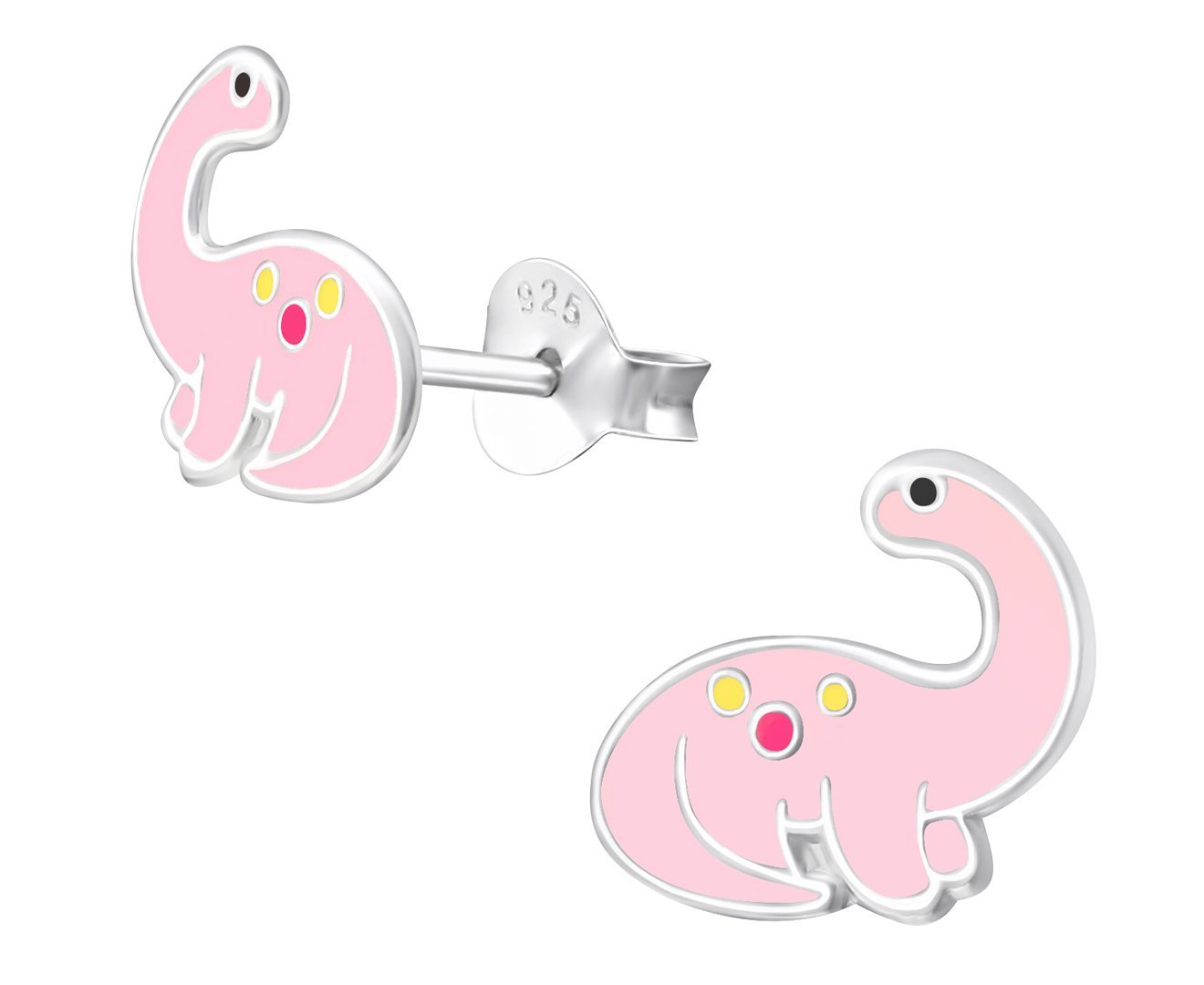 Kids Silver Dinosaur Stud Earrings - Hypoallergenic Stainless Steel Jewelry for Girls & Boys - Perfect for Birthdays, Parties & Everyday Wear