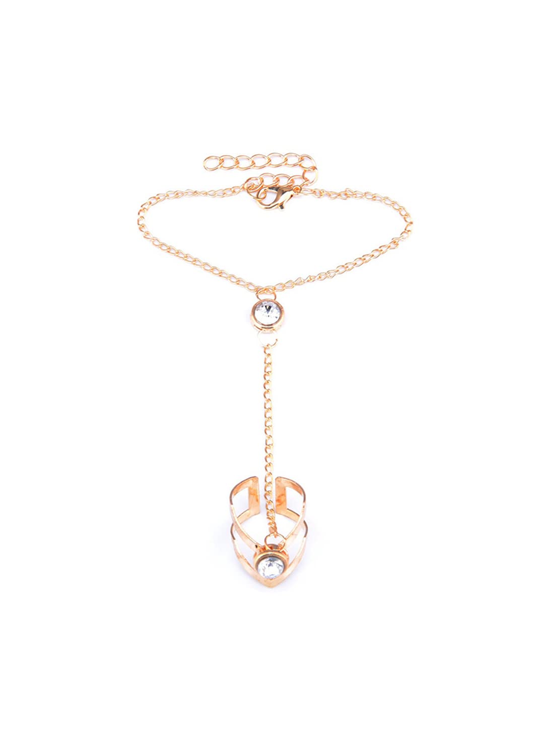Vintage Finger Chain Bangle Bracelet with Bling Butterflies - Geometric Hand Jewelry for Women & Girls | Perfect for Parties, Weddings & Boho Fashion Accessories
