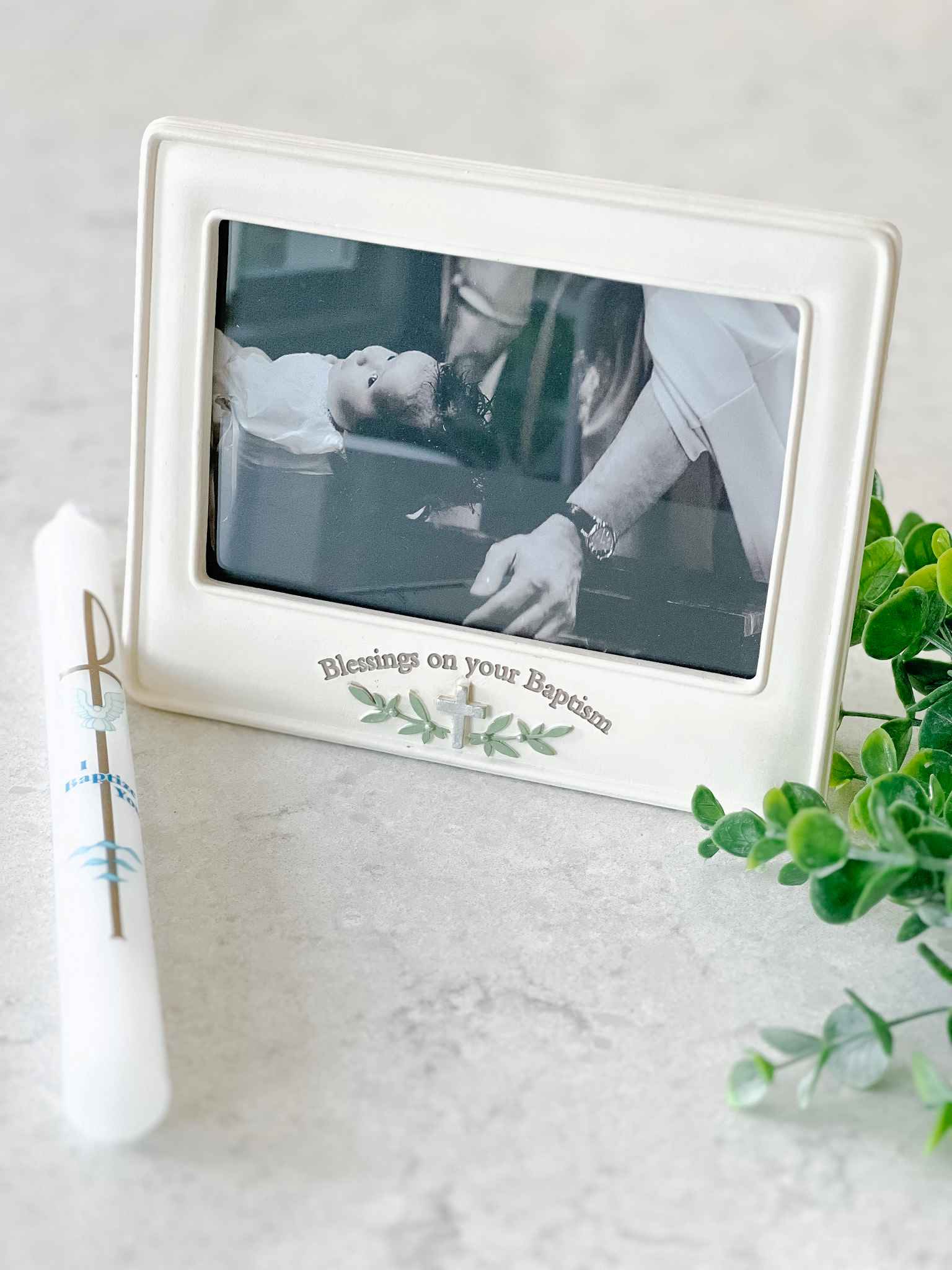 Blessings on Your Baptism Frame - Elegant Keepsake for Christening & Baby Dedication - Perfect Gift for Religious Ceremonies & Church Events