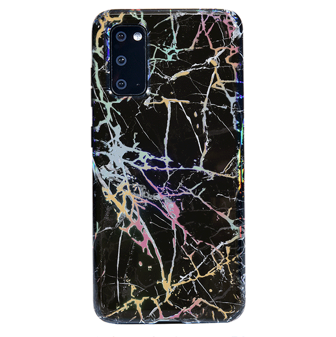 Holo Black Marble Samsung Galaxy Phone Case - Protective Slim Fit Cover for Galaxy S21/S22/S23 - Stylish & Durable for Everyday Use