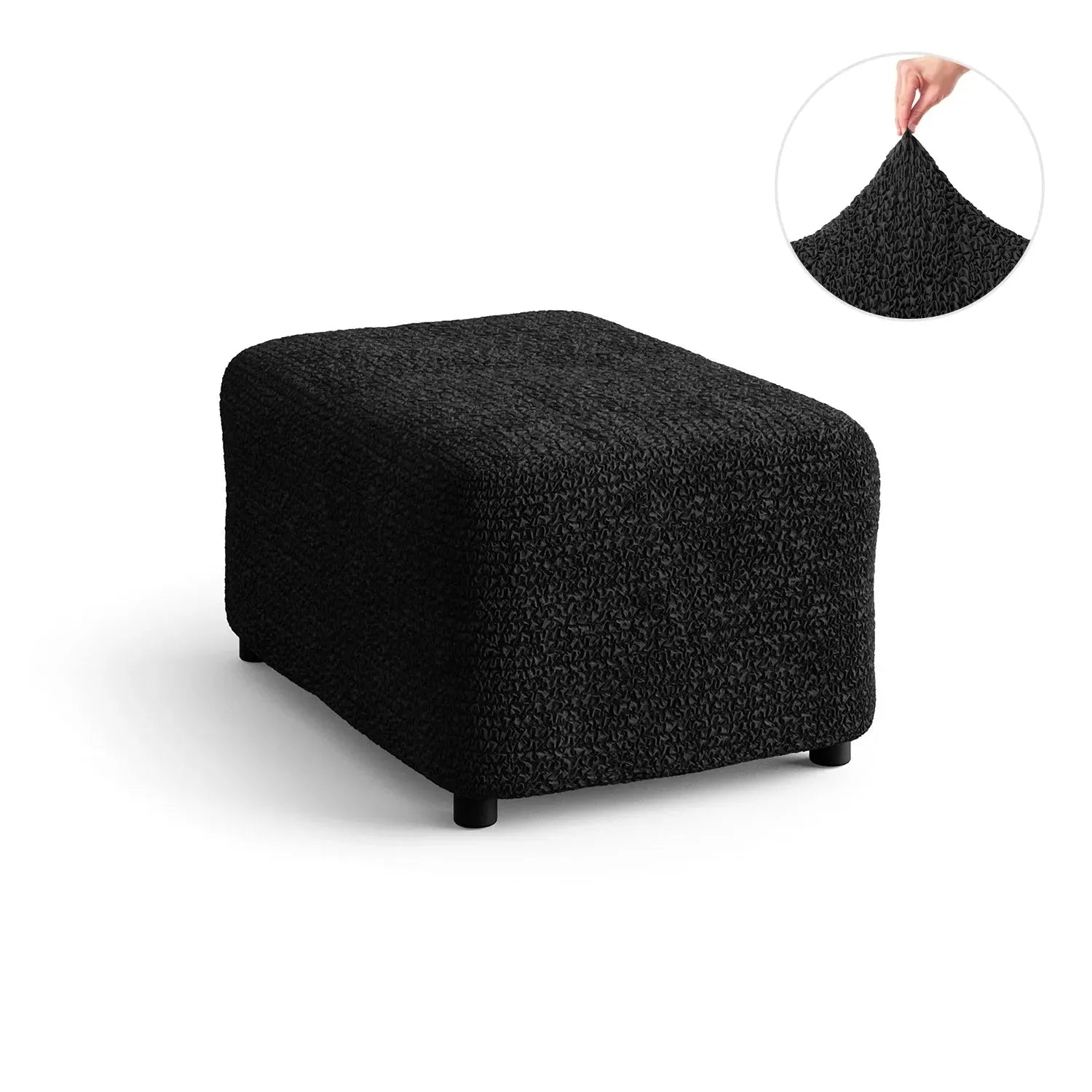 Microfiber Ottoman Slipcover Medium Size - Stretchable Furniture Cover for Living Room, Bedroom & Office - Easy to Clean & Durable Home Decor
