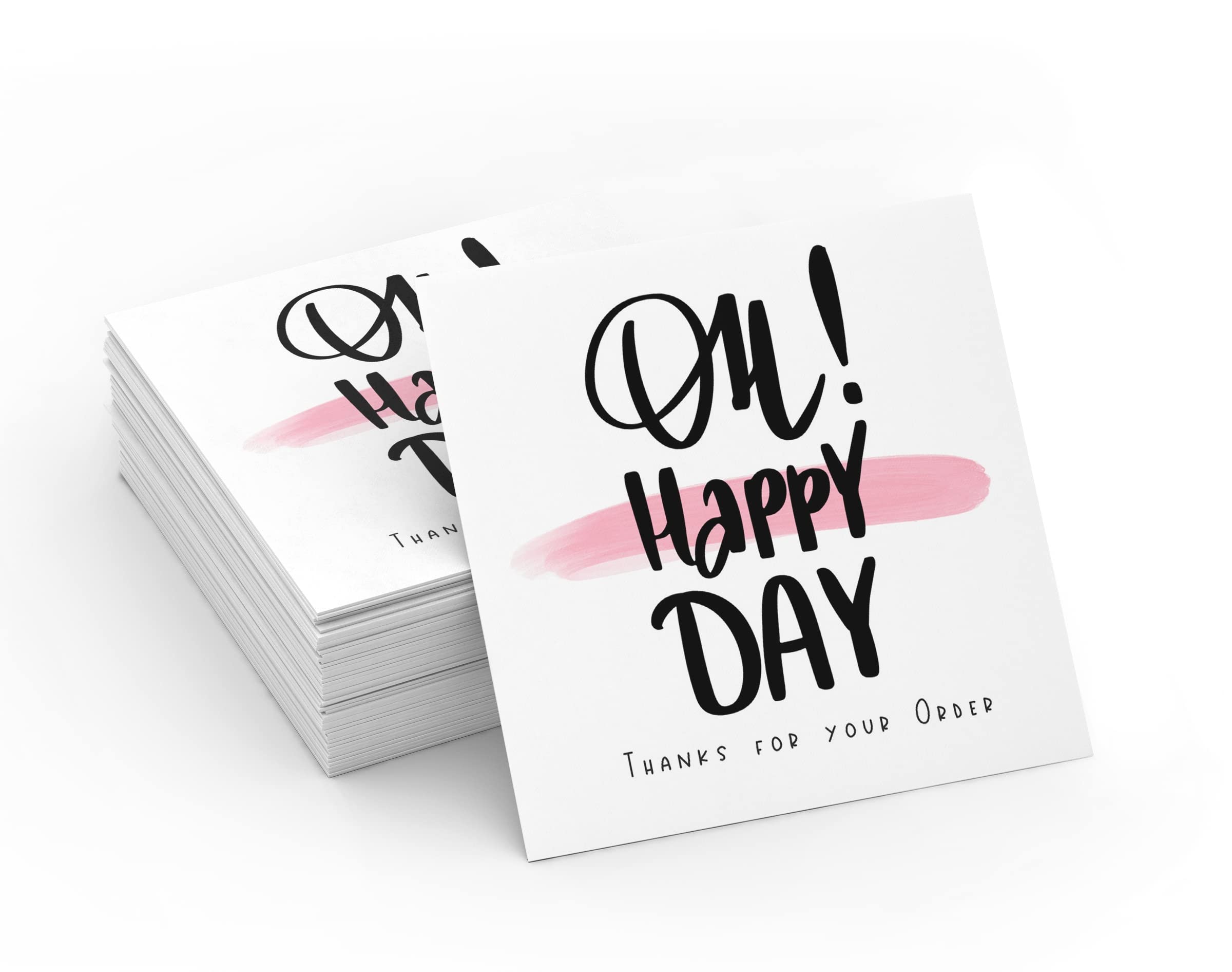 25 Pack Thank You Cards for Small Business - 3x3 Inch Black, White & Pink Thank You for Your Purchase, Order & Support Cards - Perfect for Customer Appreciation, Etsy Sellers & Small Business Essentials