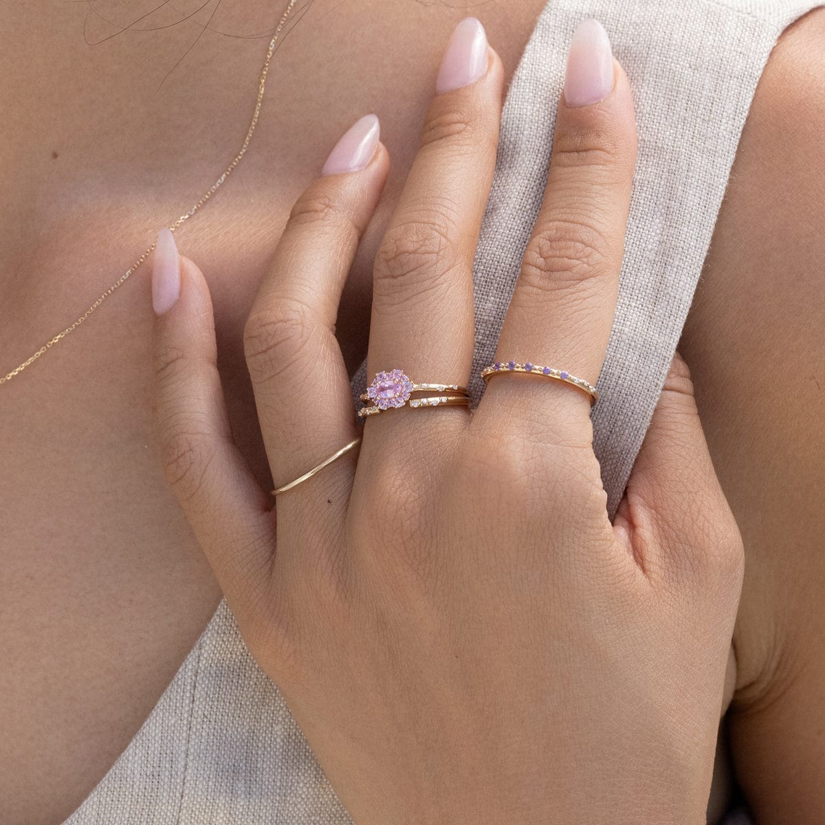 Starry Sakura Sapphire Ring - Elegant Blue Gemstone Jewelry for Women, Perfect for Weddings, Anniversaries & Special Occasions