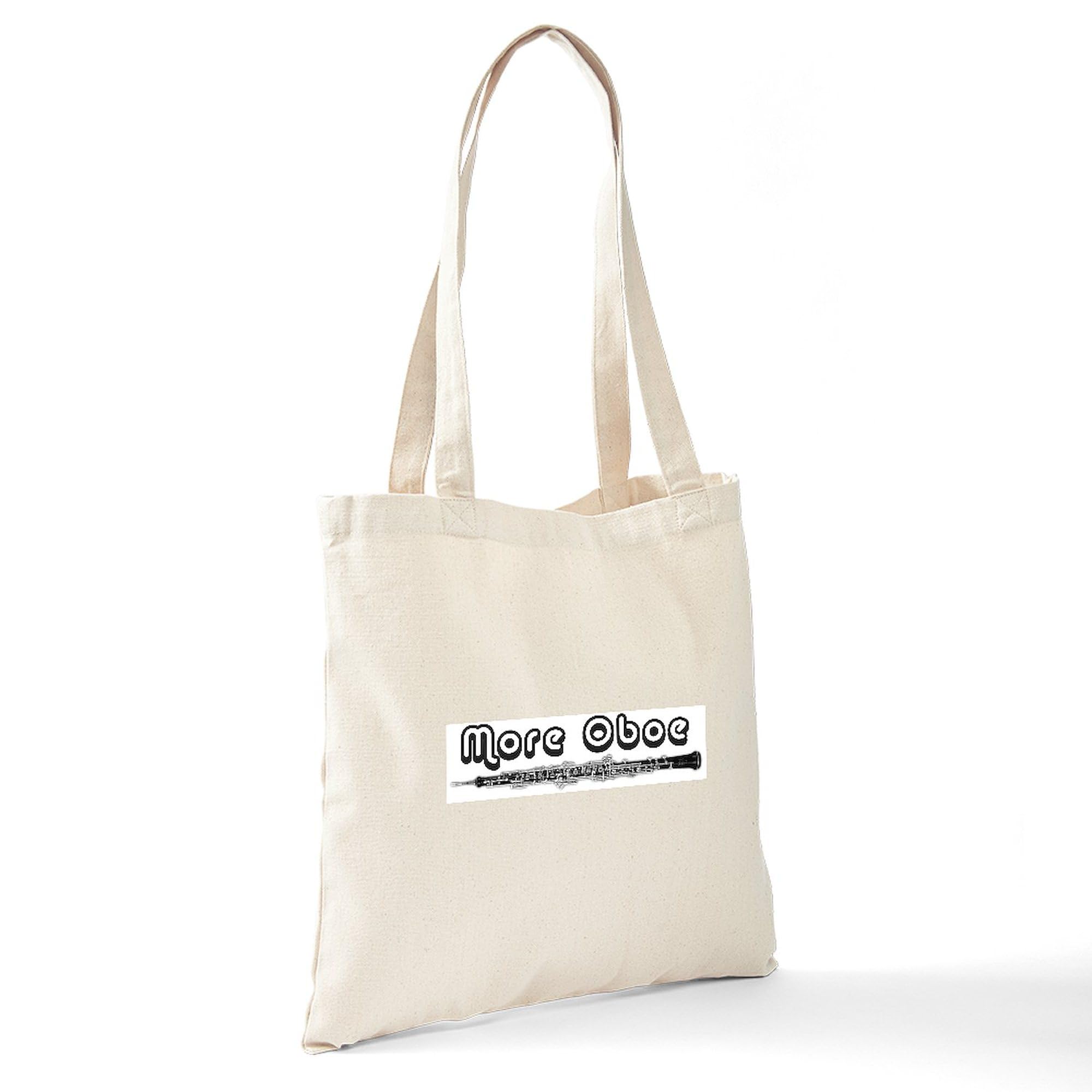 More Oboe Tote Bag - Natural Canvas Reusable Shopping Bag for Music Lovers | Eco-Friendly Grocery Tote & Orchestra Rehearsal Bag