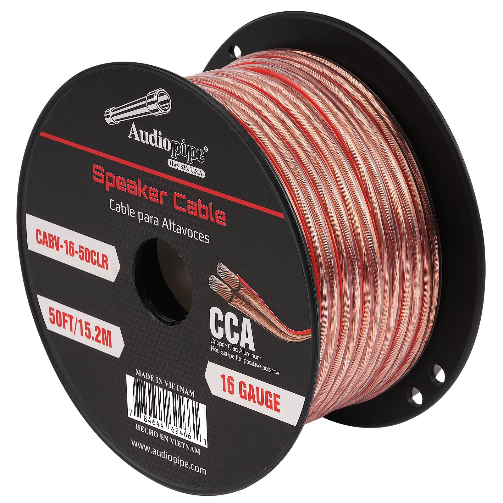 50FT 16AWG Speaker Cable - High Performance Oxygen-Free Copper Audio Wire for Home Theater, Studio & Outdoor Speakers (CABV 16 50CLR) - Perfect for Surround Sound Systems, DJ Equipment & Live Events
