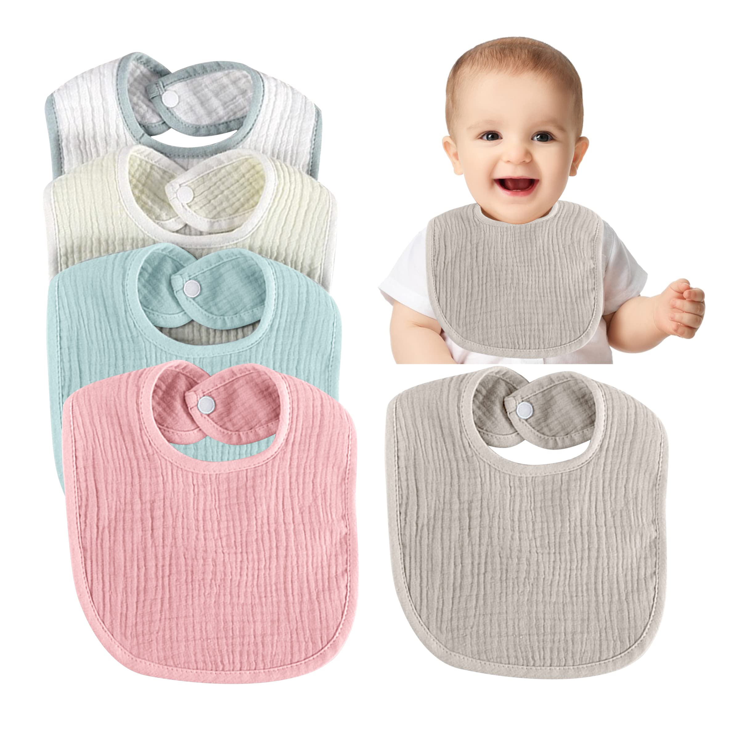 **Baby Bandana Drooling Bibs Set - Soft Muslin Cotton Teething Bibs for Boys & Girls, Newborn & Toddler - Unisex, Absorbent & Stylish (Perfect for Feeding, Playtime & Drool Control)**