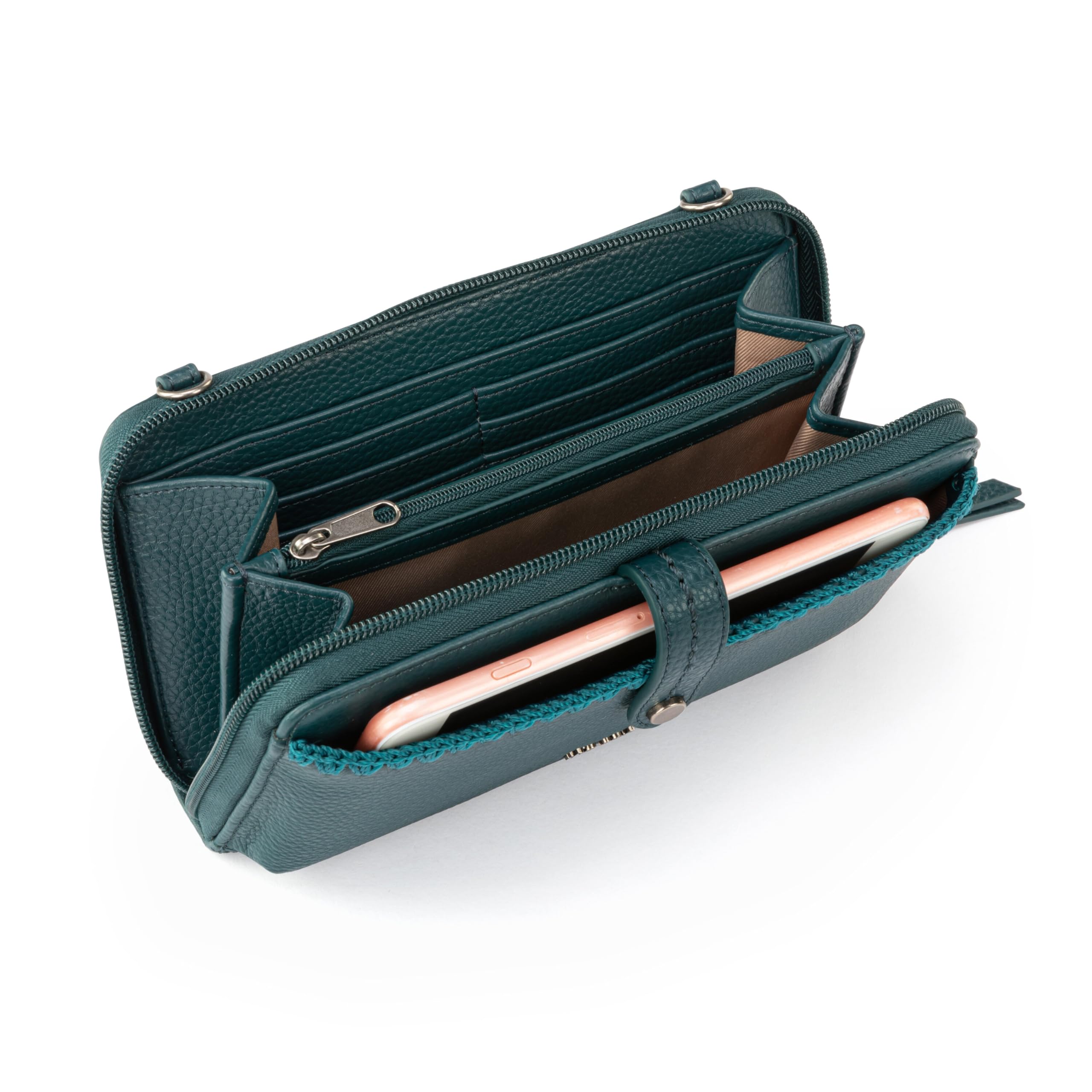 The Sak Iris Large Leather Crossbody Bag for Women - Convertible Wristlet Purse with Phone Pocket - Navy Blue Marine - Perfect for Travel, Shopping & Everyday Use