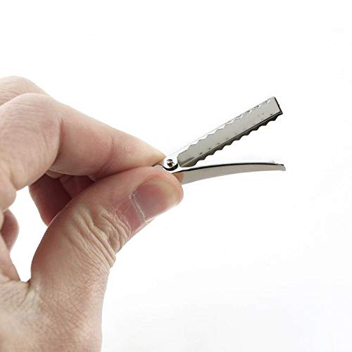 Elina 50-Piece Metal Alligator Hair Clips with Teeth, 1.75 Inch (45mm) Flat Top Single Prong Hair Clips for Hair Bows, Arts & Crafts, DIY Projects - Perfect for Salon Styling, Gift Wrapping & Hair Accessories
