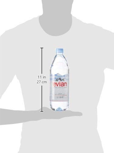 Evian Natural Spring Water - 12 Bottles (1 Liter Each) | 3 Cases (36 Count Total) | Naturally Filtered, Mineral-Rich | Perfect for Home, Office, Gym & Outdoor Activities