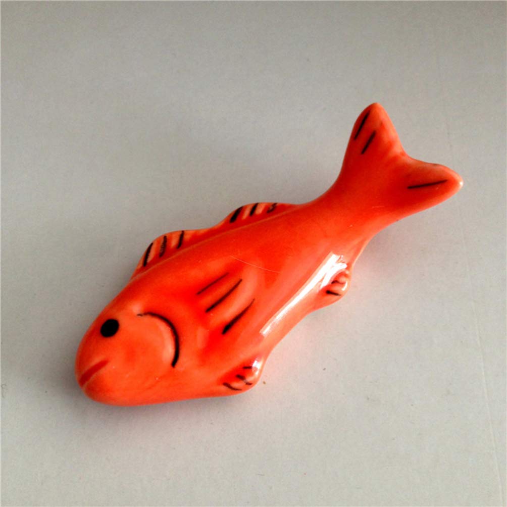 DOITOOL 6-Piece Ceramic Chopstick Holder Set - Japanese Style Sushi Chopsticks Rest Stand with Fish Design - Perfect for Dining Table, Sushi Restaurants, Asian Cuisine & Home Kitchen Decor