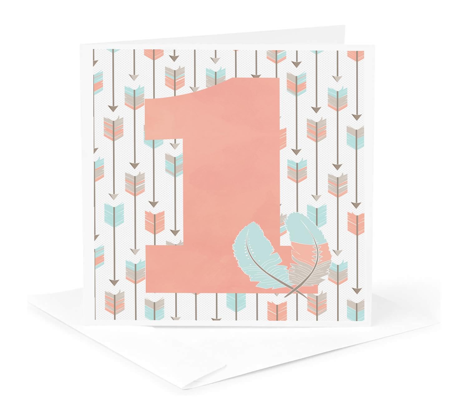 First Birthday Greeting Card - Tribal Arrows Design for Kids Party