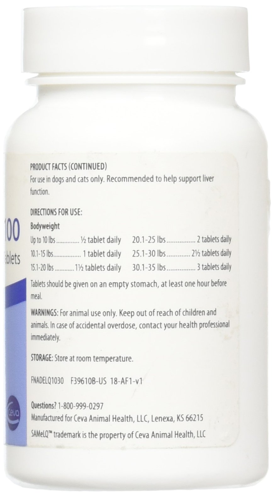 Vitality SAMeLQ 100 Chewable Tablets - 30 Count | Mood Support & Joint Health Supplement | Perfect for Daily Wellness & Active Lifestyle