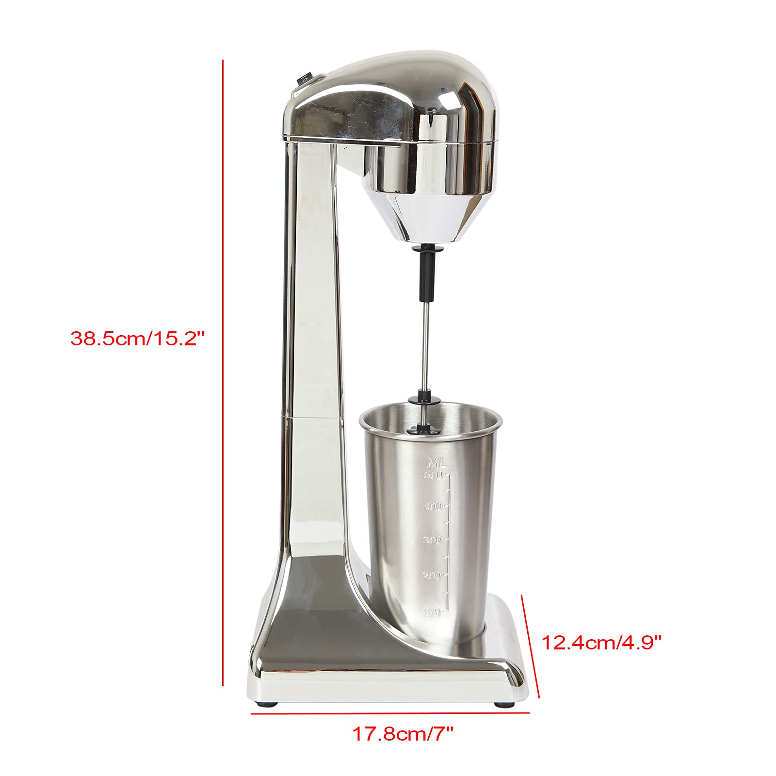 500ml Electric Milkshake Maker Machine - 100W High Power Commercial & Household Blender for Juice, Fruit, Ice, Milk Tea - 110V 23000RPM - Perfect for Smoothies, Shakes, and Beverage Shops